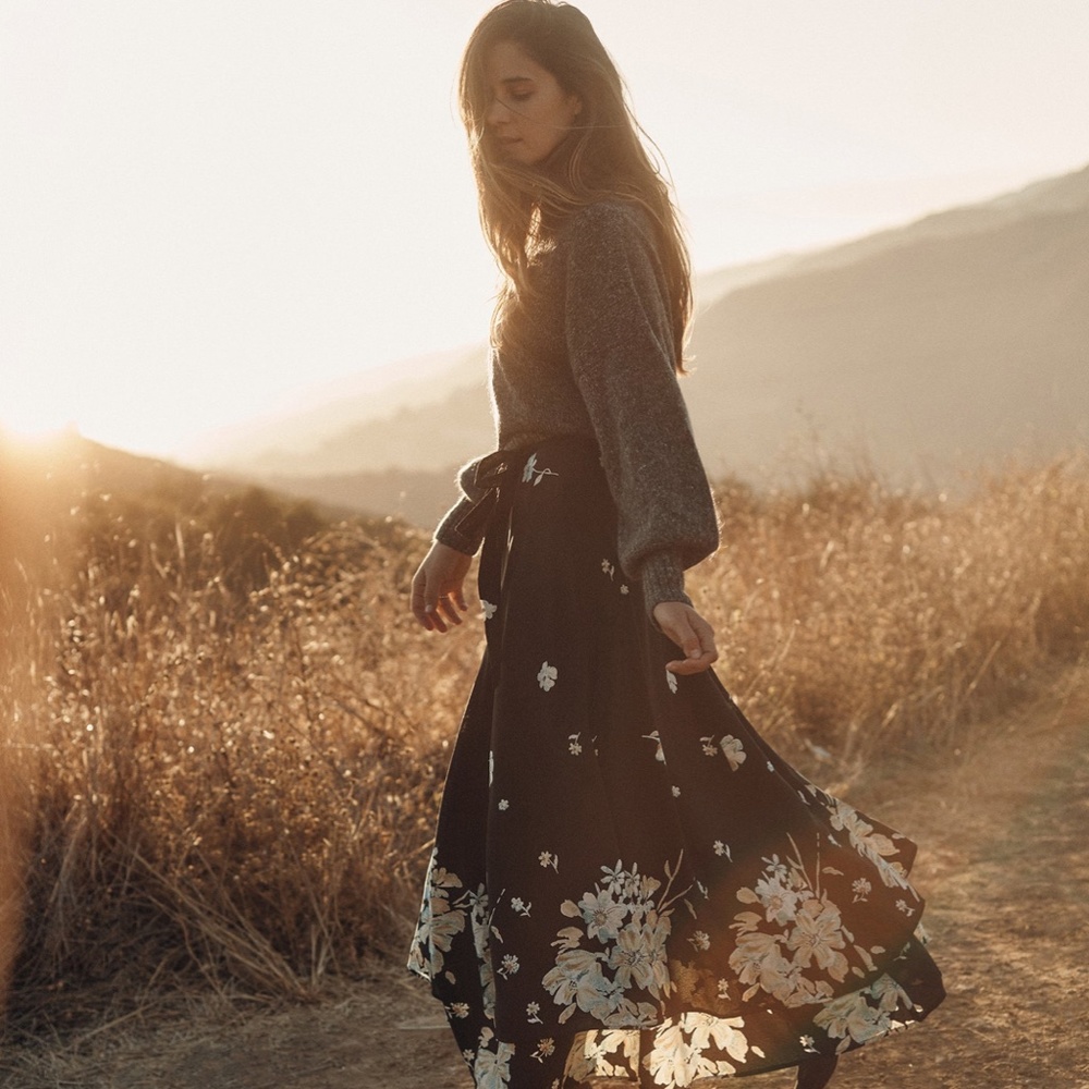 Christy Dawn The James Skirt in Raven Vintage Floral